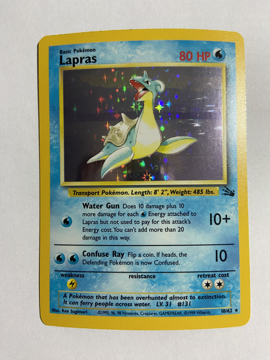 Lapras 10/62 Pokemon Fossil HOLO Unlimited
